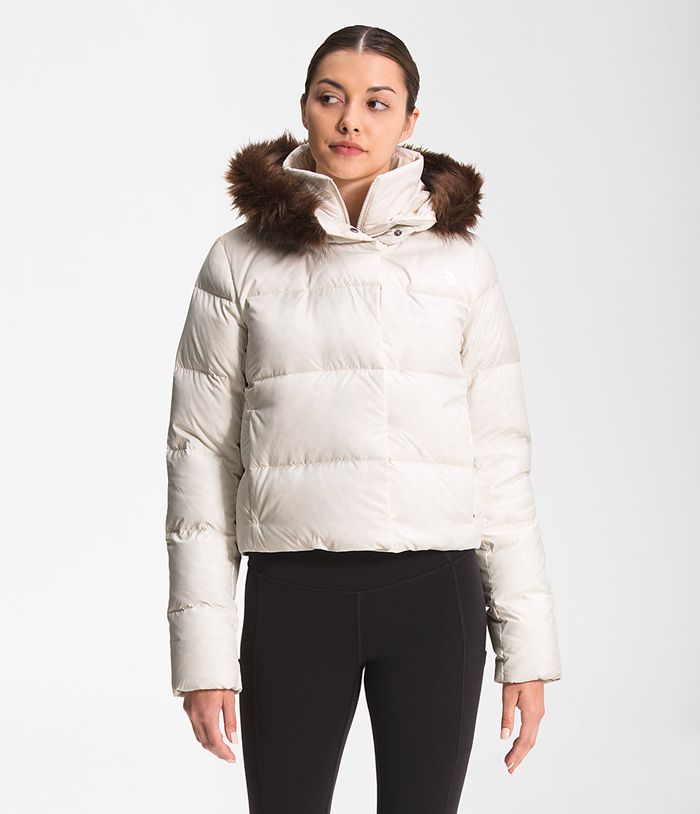 The North Face Womens Puffer Jacket New Dealio Short 046ZBALNK - White